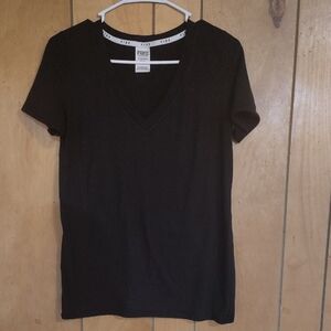 PINK Victoria's Secret Black V-Neck Tee